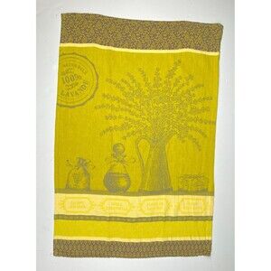 Sud Etoffe‎ French Tea Towel Lavender Theme 100% Cotton Yellow Purple